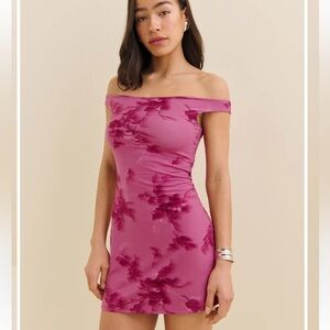 Reformation Lia Knit Dress in Hothouse Pink